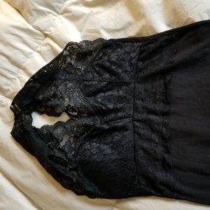Black lace halter top